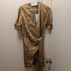 Gold wrap mini dress-Nordstrom Rack